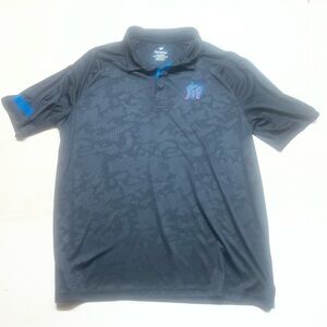 Fanatics Miami Marlins 3XL Polo Golf Shirt Black Pattern Lightweight MLB